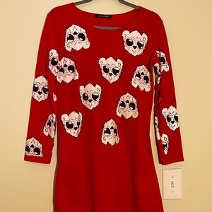 Mini dress, fun printed pattern.